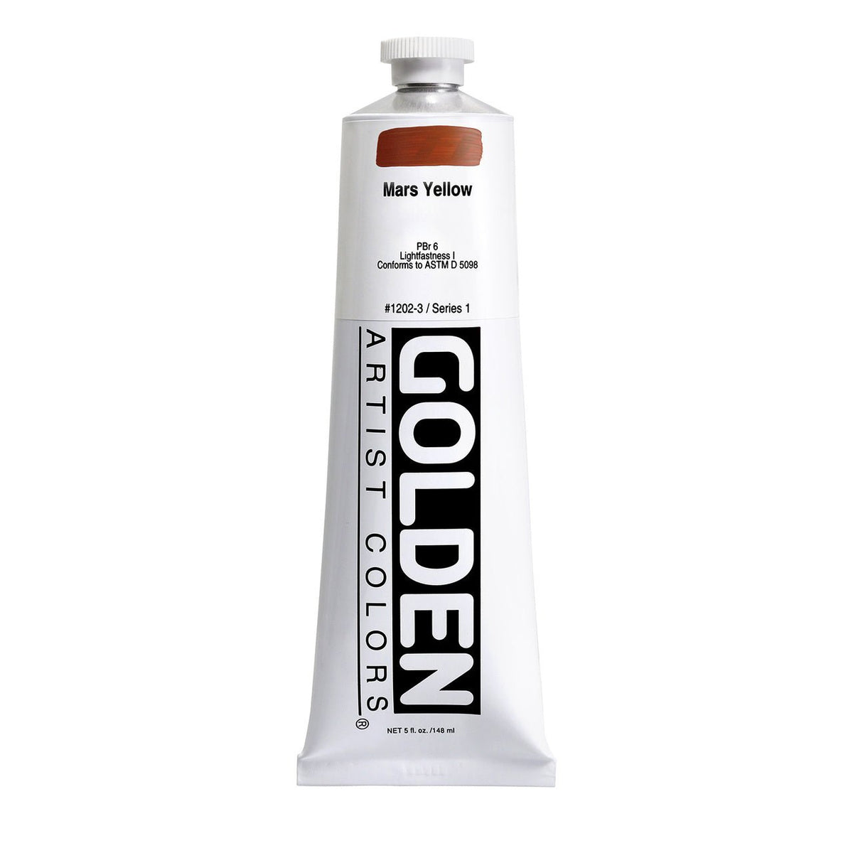 Golden Heavy Body Acrylic Mars Yellow 5 oz - merriartist.com