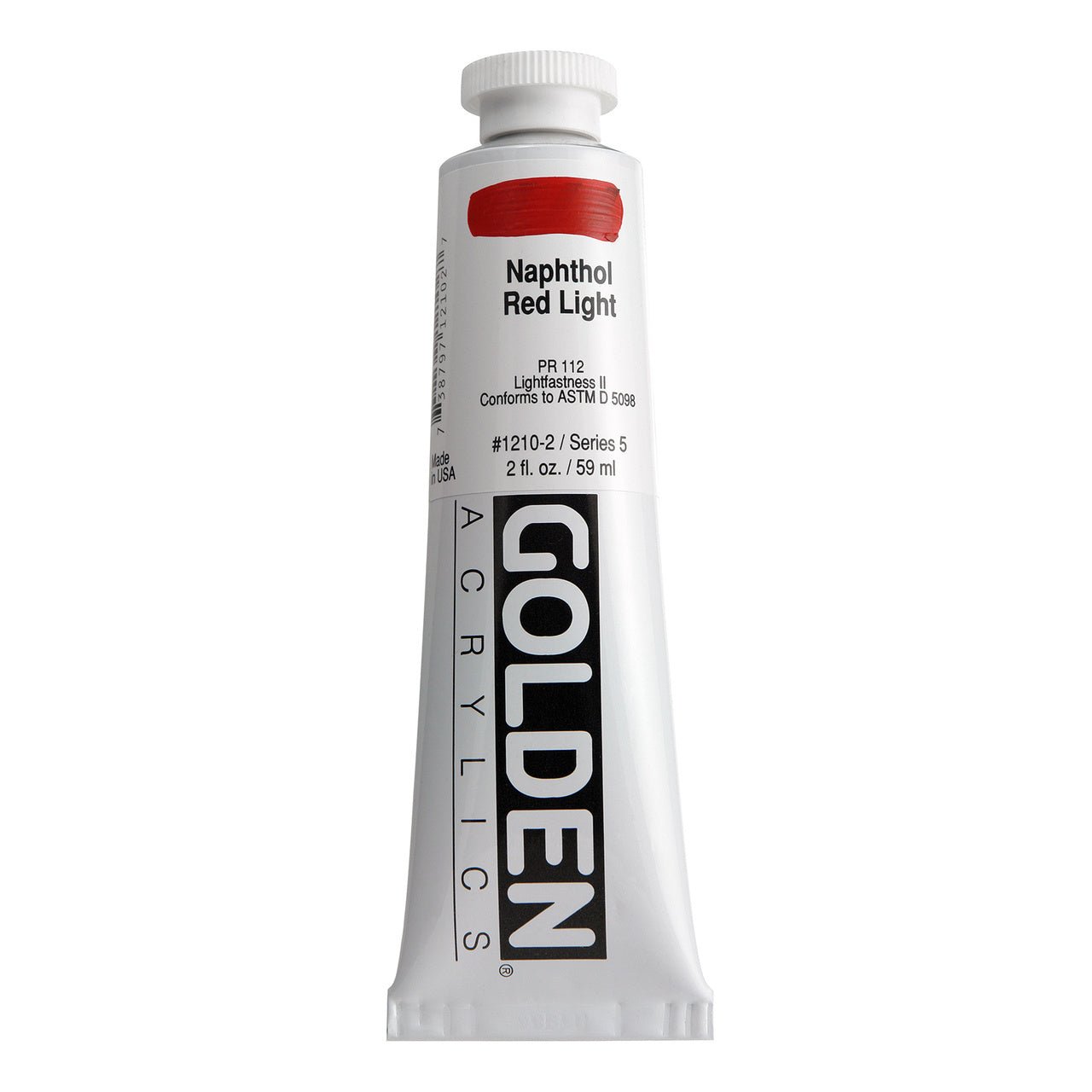 Golden Heavy Body Acrylic Naphthol Red Light 2 oz - merriartist.com