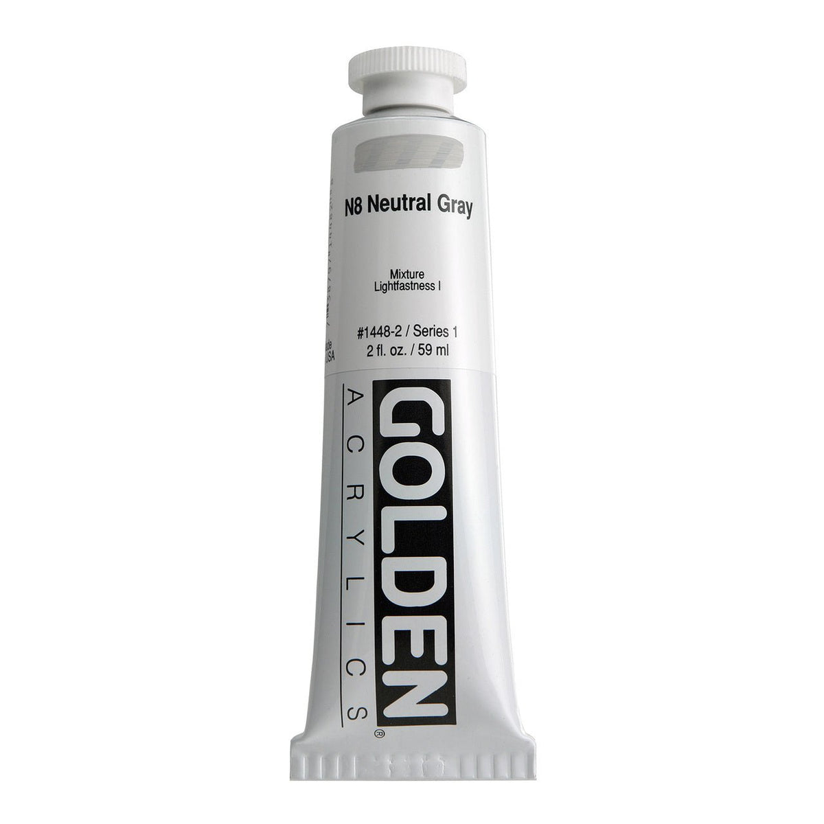 Golden Heavy Body Acrylic Neutral Grey N8 2 oz - merriartist.com
