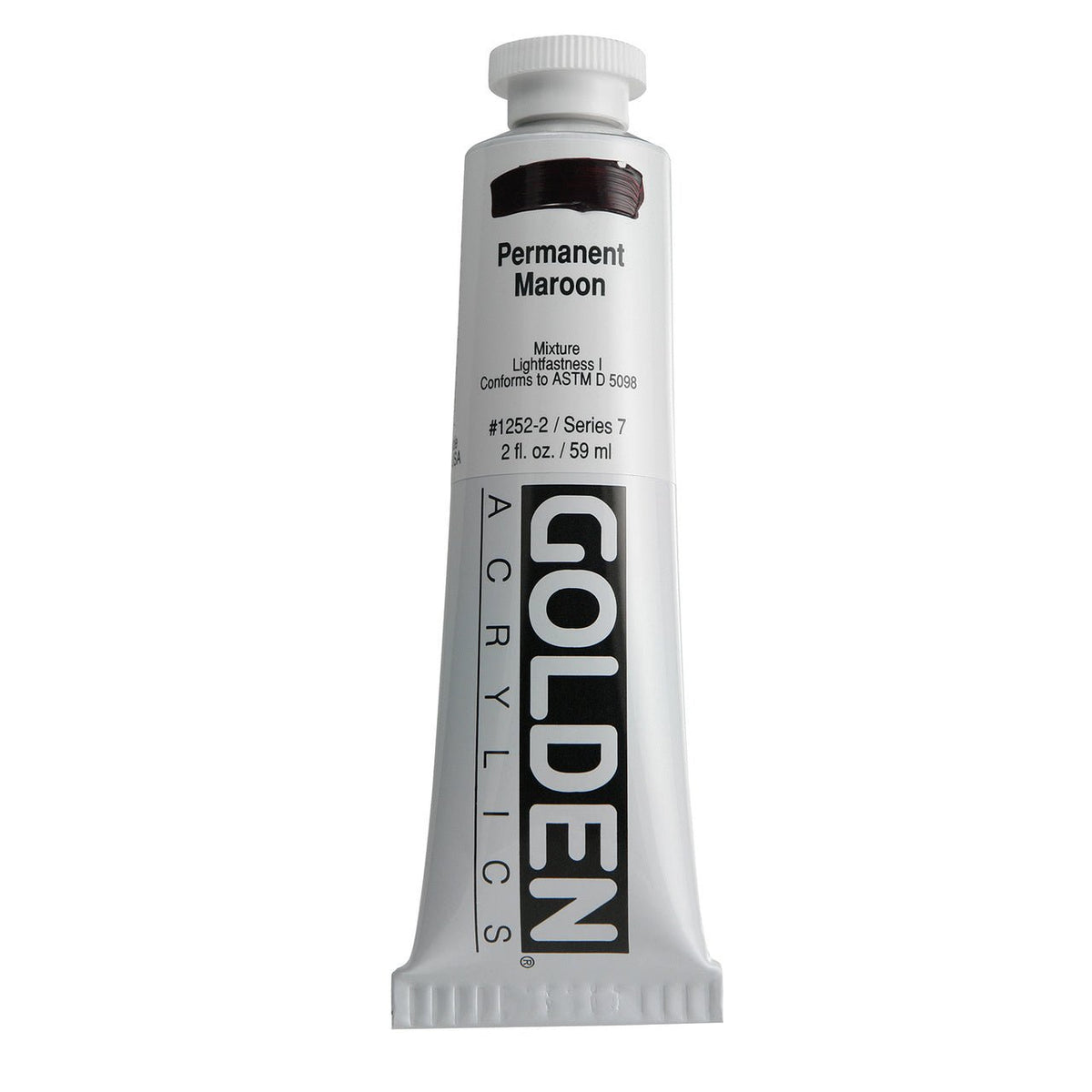 Golden Heavy Body Acrylic Permanent Maroon 2 oz - merriartist.com