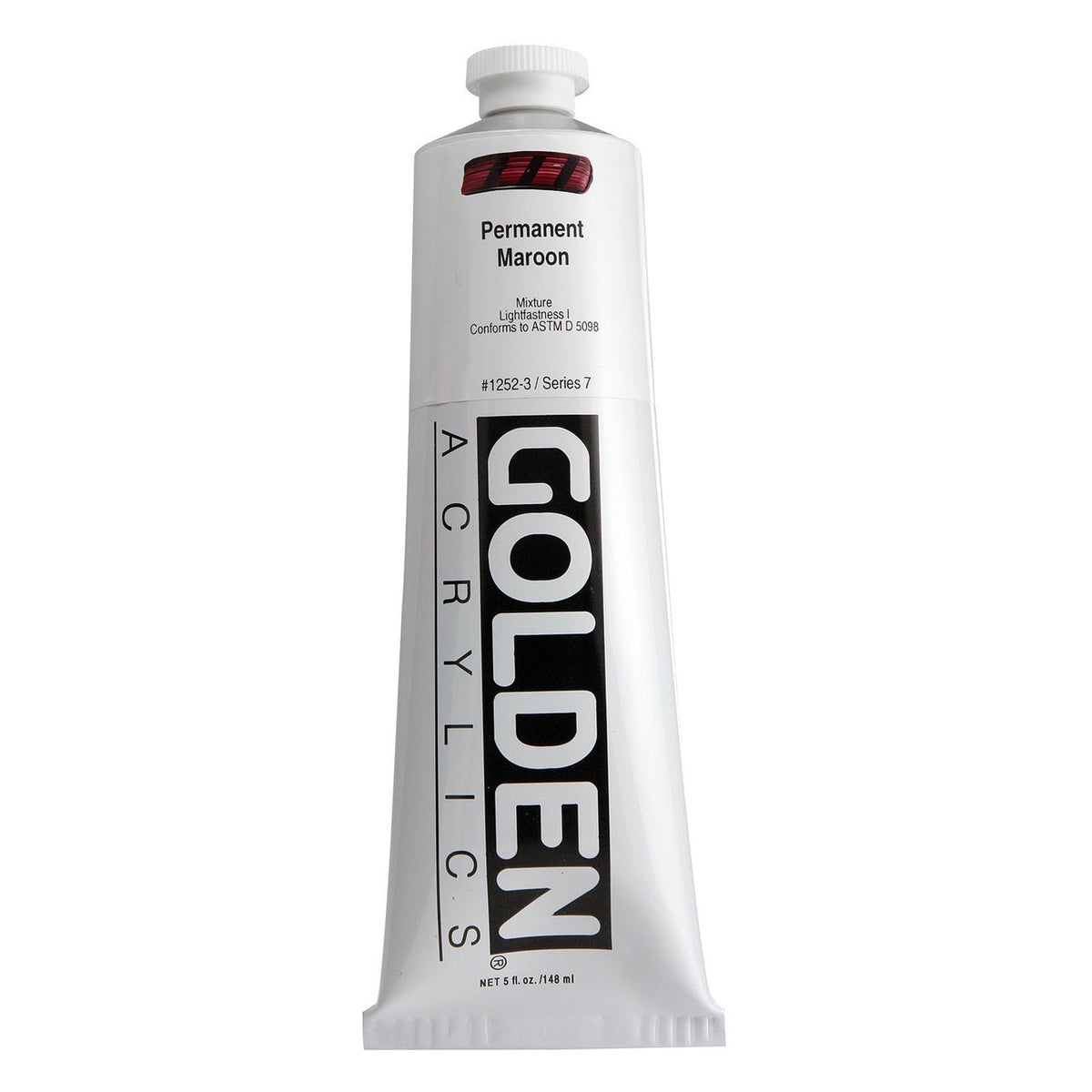 Golden Heavy Body Acrylic Permanent Maroon 5 oz - merriartist.com