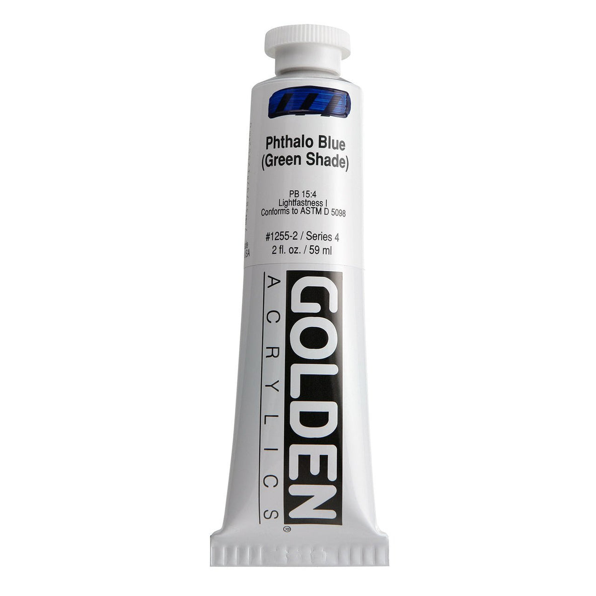 Golden Heavy Body Acrylic Phthalo Blue (green shade) 2 oz - merriartist.com