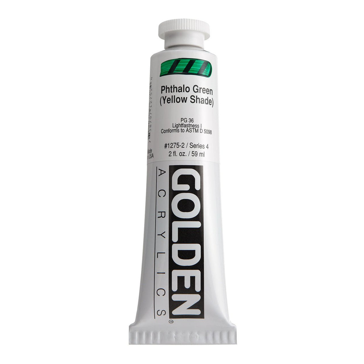Golden Heavy Body Acrylic Phthalo Green (yellow shade) 2 oz - merriartist.com