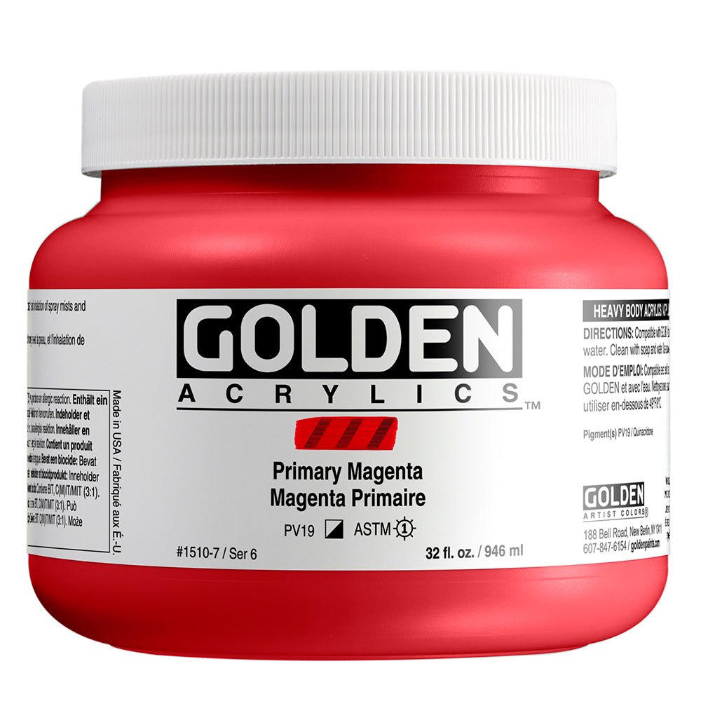 Golden Heavy Body Acrylic Primary Magenta 32 oz - merriartist.com