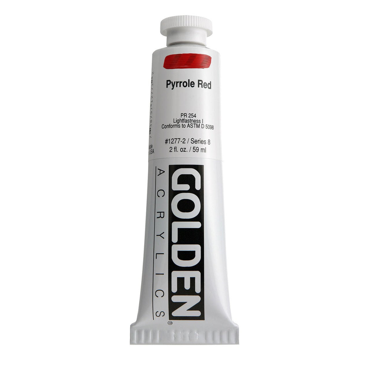 Golden Heavy Body Acrylic Pyrrole Red 2 oz - merriartist.com