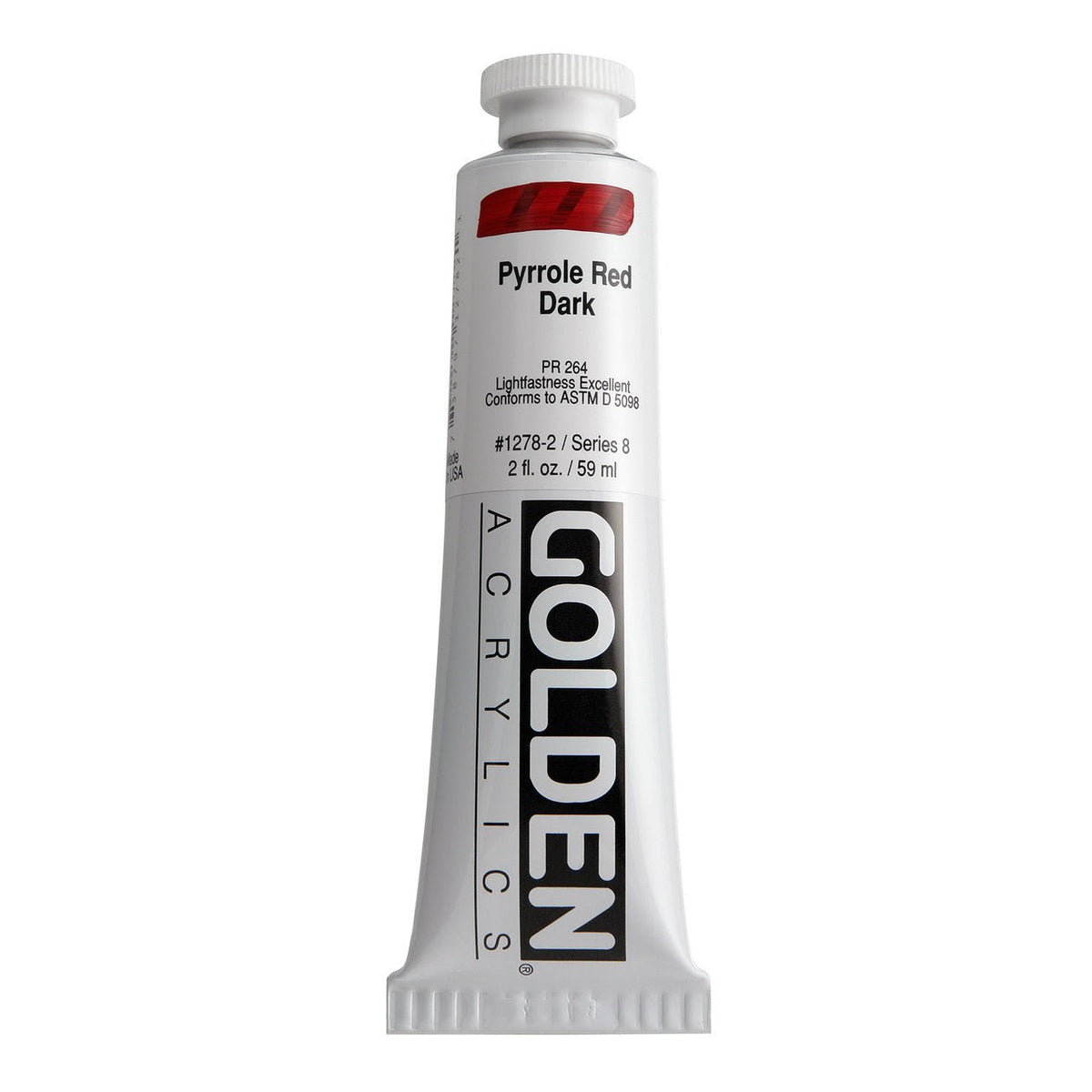 Golden Heavy Body Acrylic Pyrrole Red Dark 2 oz - merriartist.com