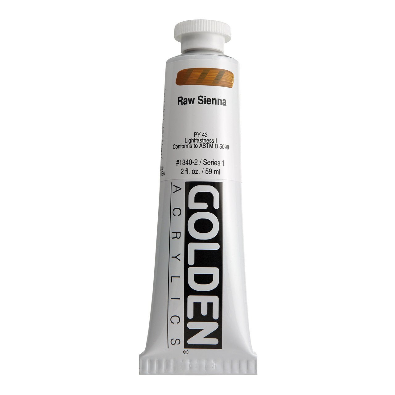 Golden Heavy Body Acrylic Raw Sienna 2 oz - merriartist.com