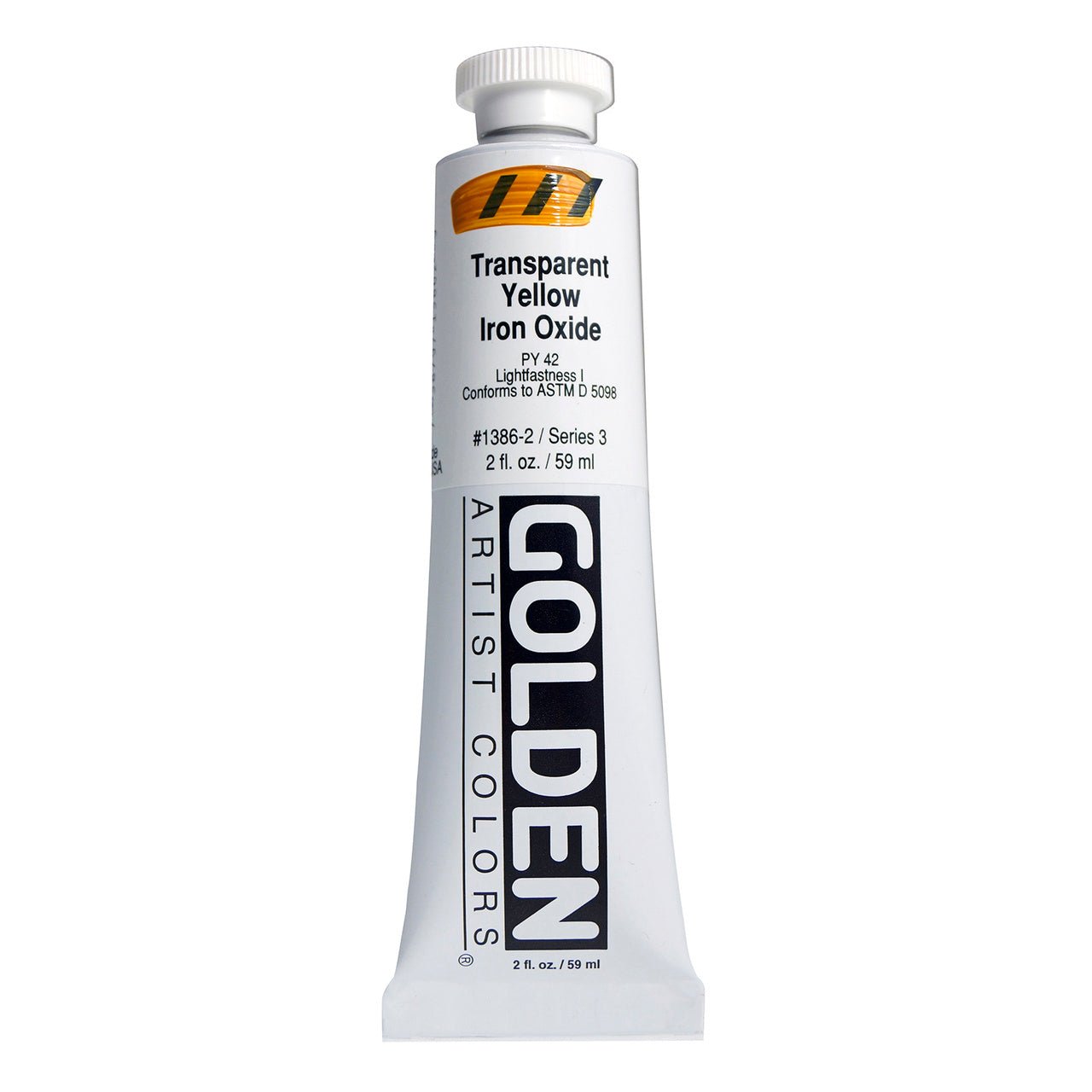 Golden Heavy Body Acrylic Transparent Yellow Iron Oxide 2 oz - merriartist.com