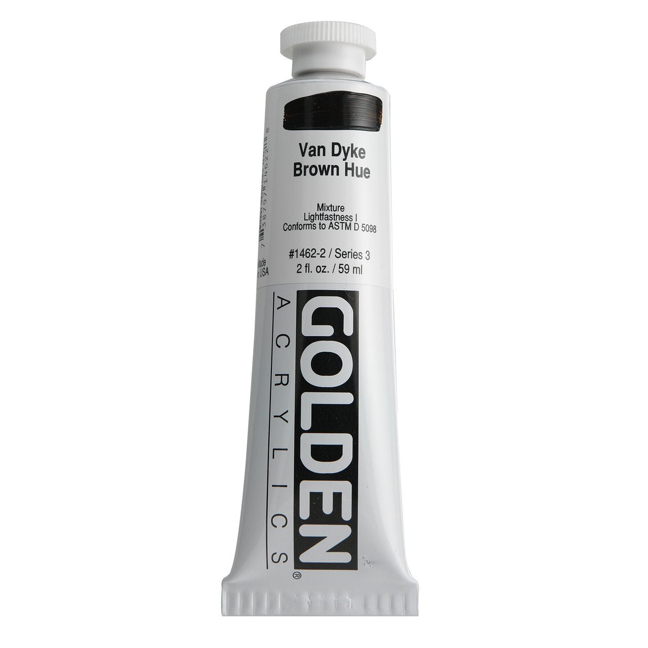 Golden Heavy Body Acrylic Van Dyke Brown Hue 2 oz - merriartist.com