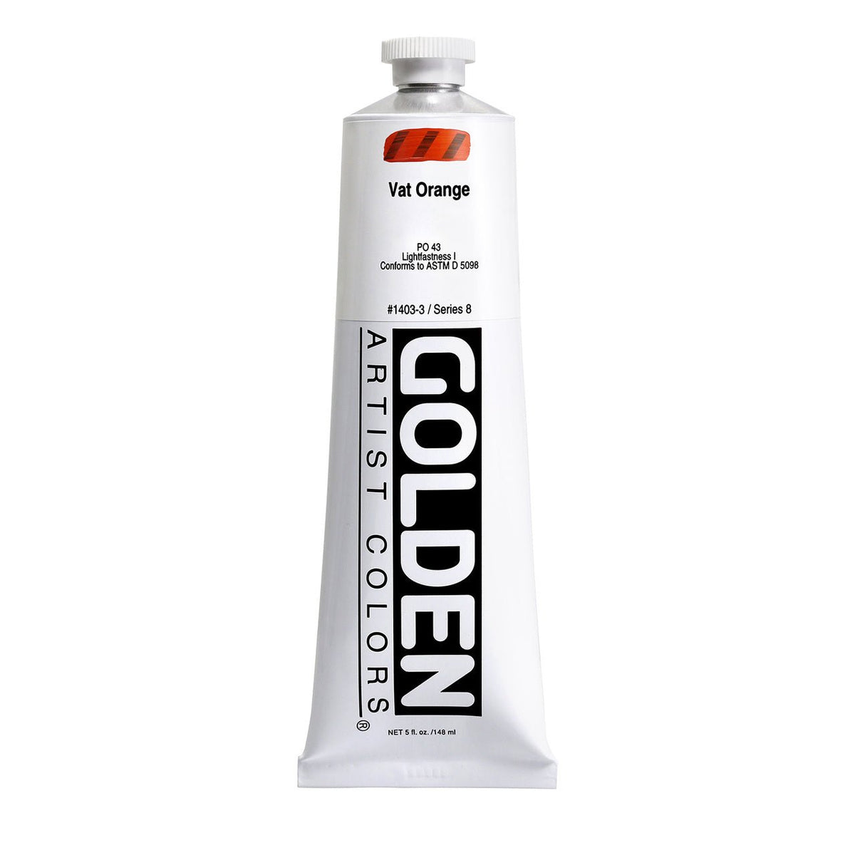 Golden Heavy Body Acrylic Vat Orange 5 oz - merriartist.com