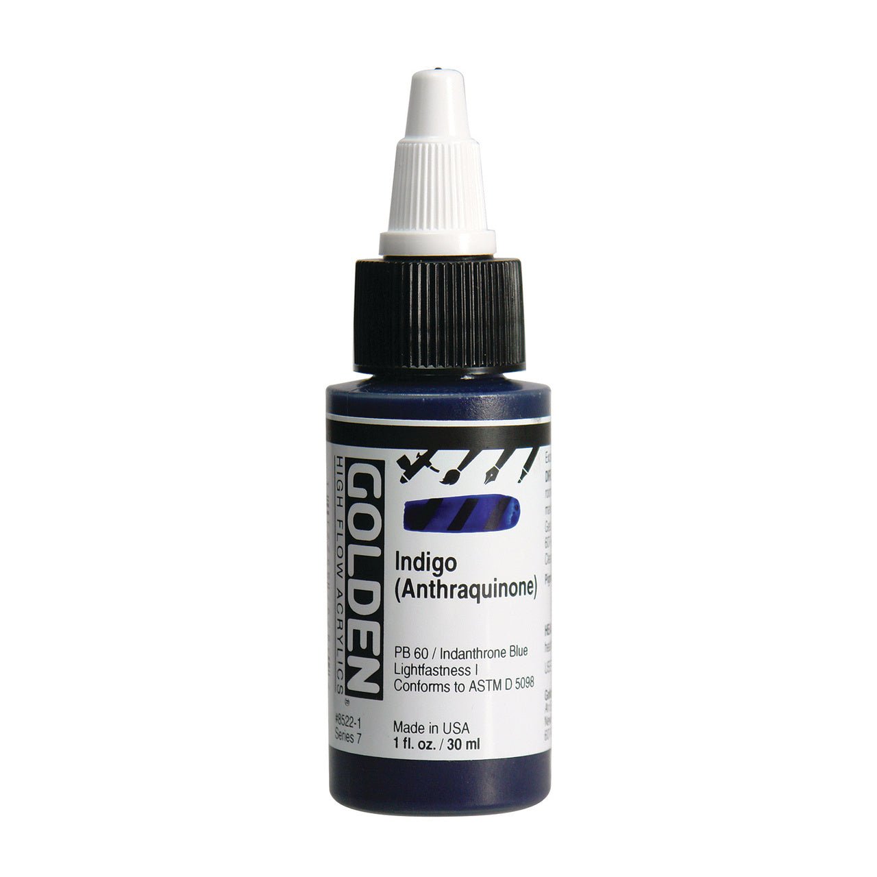 Golden High Flow Acrylic Anthraquinone Blue (Indigo) 1 oz - merriartist.com