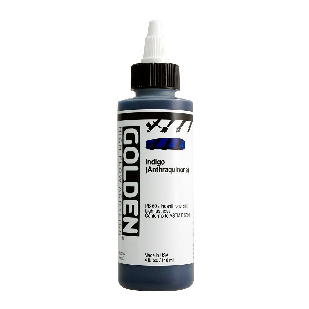 Golden High Flow Acrylic Anthraquinone Blue (Indigo) 4 oz - merriartist.com