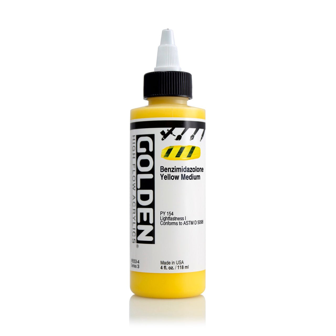 Golden High Flow Acrylic Benzimadazolone Yellow Medium 4 oz - merriartist.com