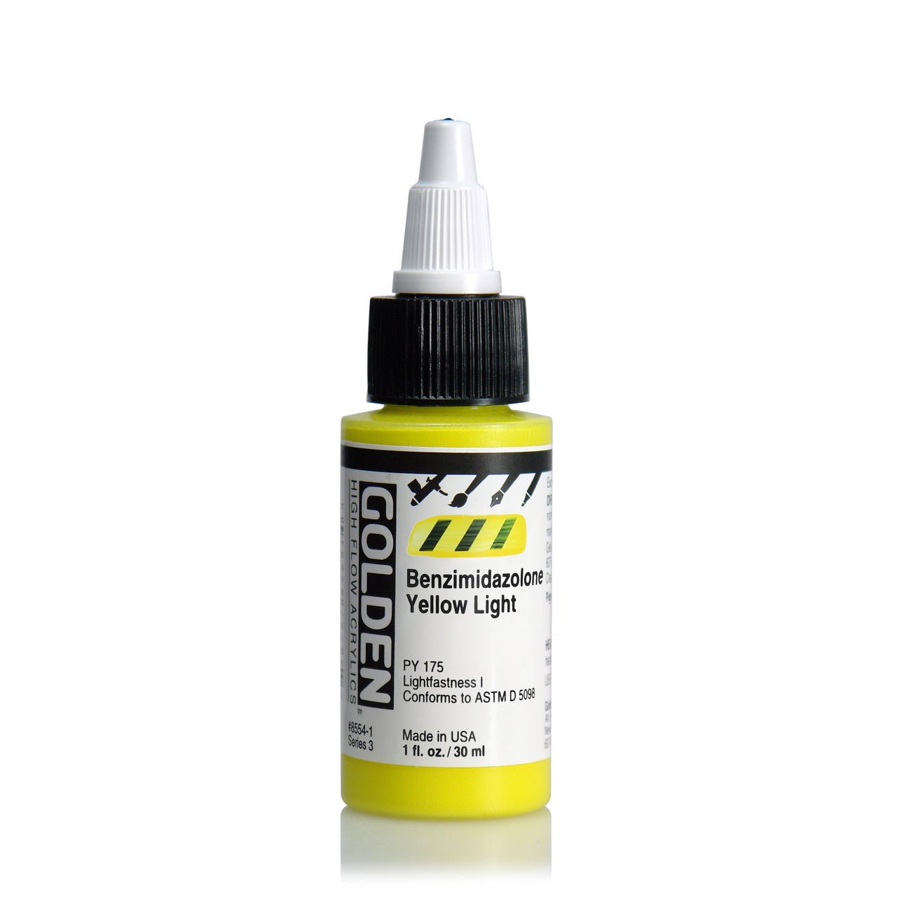 Golden High Flow Acrylic Benzimidazolone Yellow Light 1 oz - merriartist.com