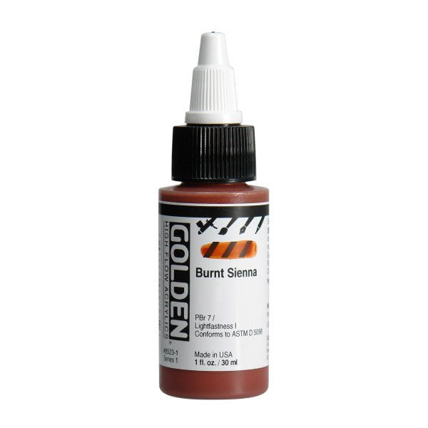 Golden High Flow Acrylic Burnt Sienna 1 oz - merriartist.com