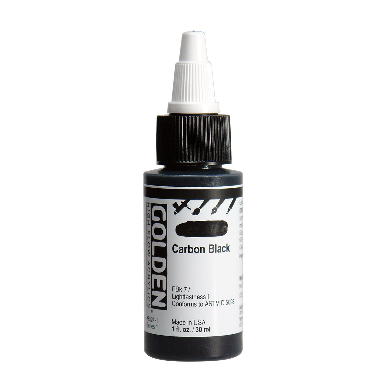 Golden High Flow Acrylic Carbon Black 1 oz - merriartist.com