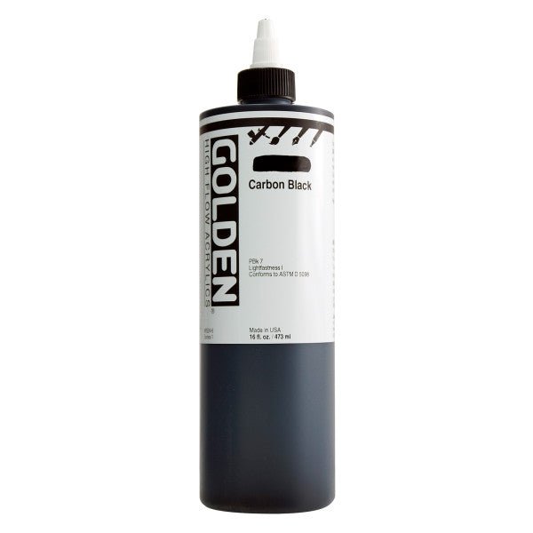 Golden High Flow Acrylic Carbon Black 16 oz - merriartist.com