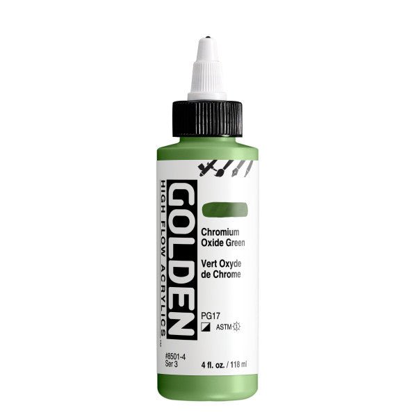 Golden High Flow Acrylic Chromium Oxide Green 4 oz - merriartist.com