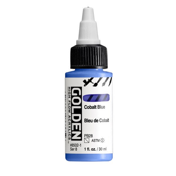 Golden High Flow Acrylic Cobalt Blue 1 oz - merriartist.com