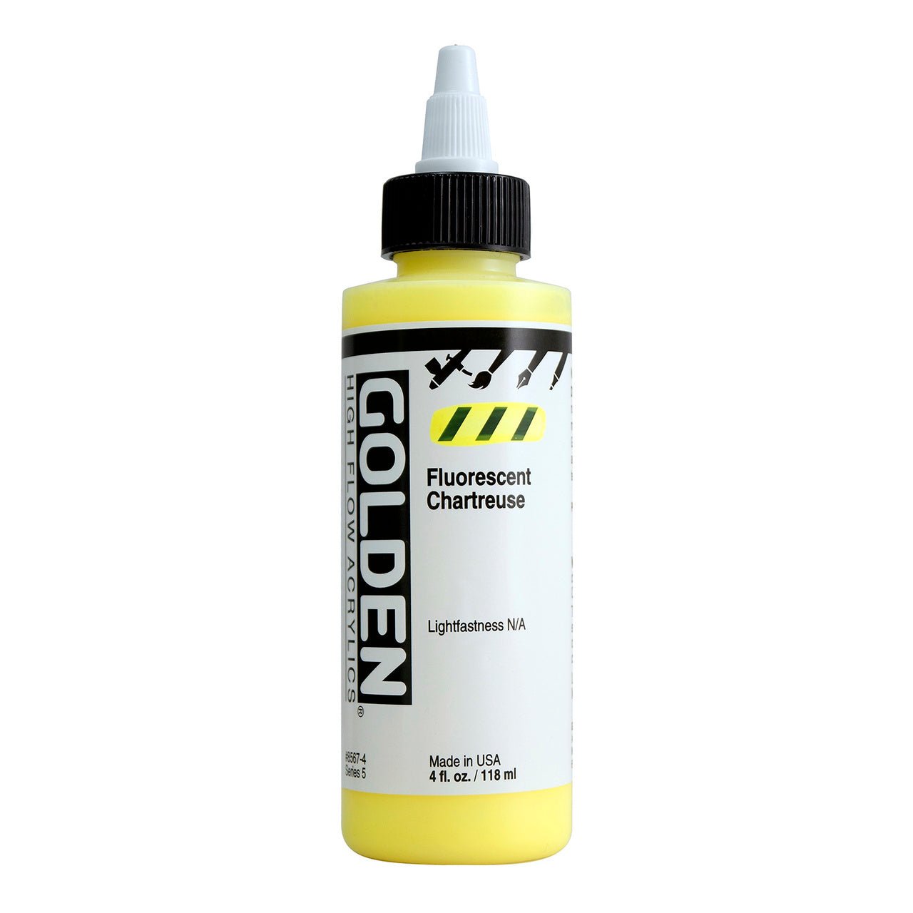 Golden High Flow Acrylic Fluorescent Chartreuse 4 oz - merriartist.com