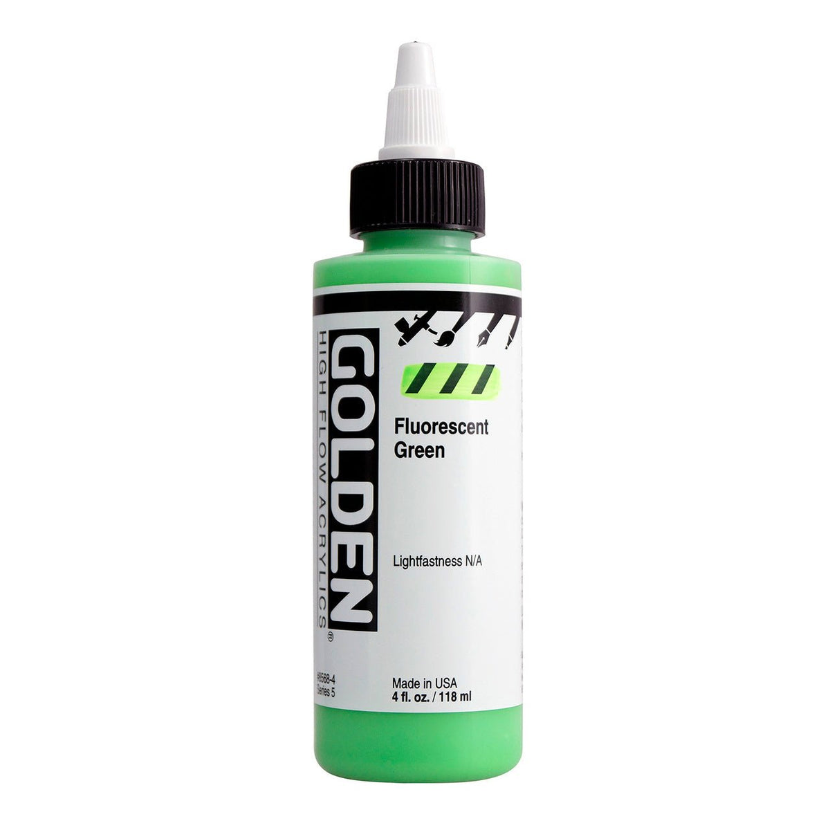 Golden High Flow Acrylic Fluorescent Green 4 oz - merriartist.com