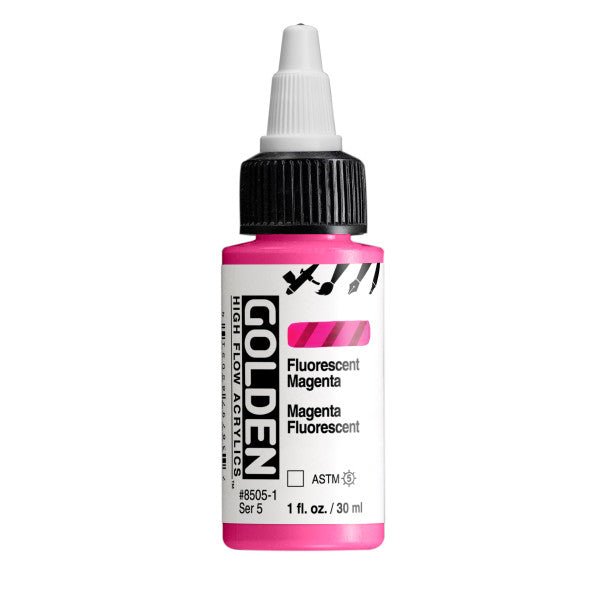 Golden High Flow Acrylic Fluorescent Magenta 1 oz - merriartist.com