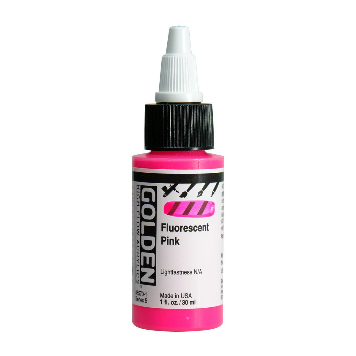 Golden High Flow Acrylic Fluorescent Pink 1 oz - merriartist.com