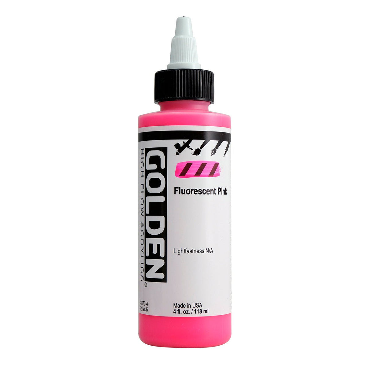 Golden High Flow Acrylic Fluorescent Pink 4 oz - merriartist.com