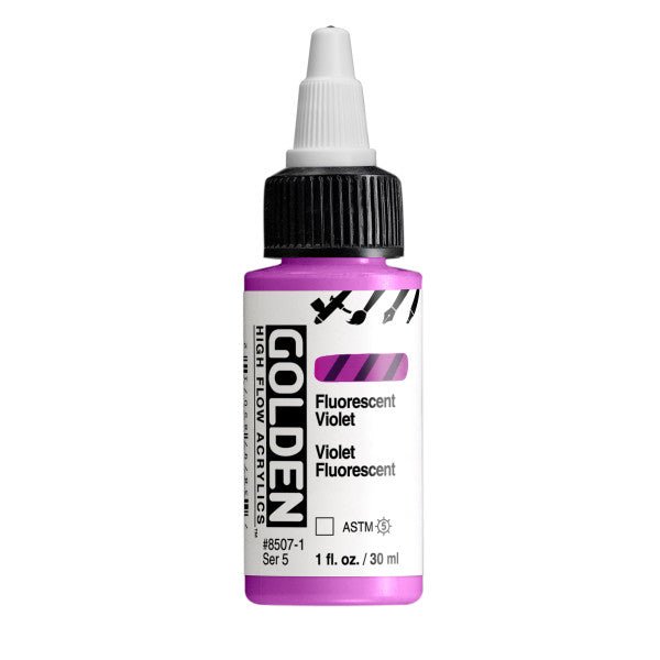 Golden High Flow Acrylic Fluorescent Violet 1 oz - merriartist.com