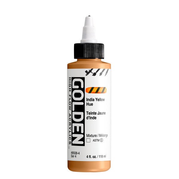 Golden High Flow Acrylic India Yellow Hue 4 oz - merriartist.com