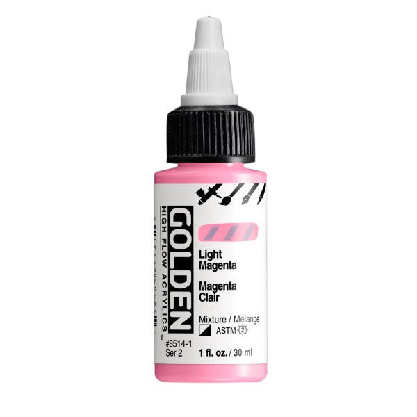 Golden High Flow Acrylic Light Magenta 1 oz - merriartist.com