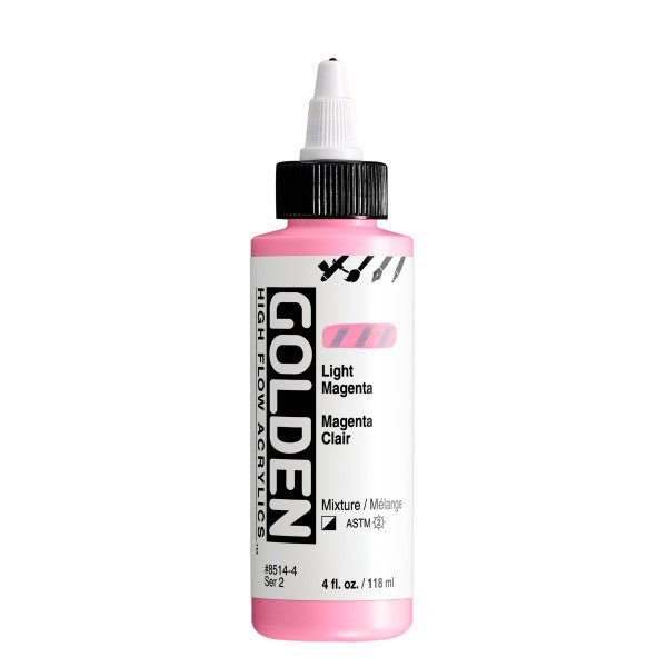 Golden High Flow Acrylic Light Magenta 4 oz - merriartist.com