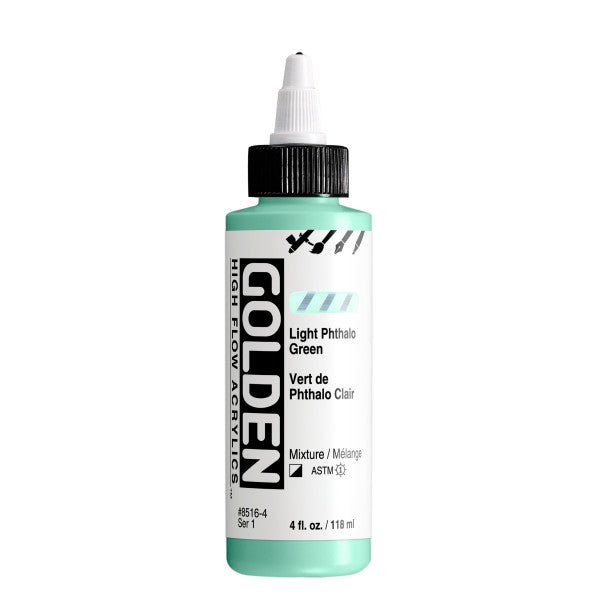 Golden High Flow Acrylic Light Phthalo Green 4 oz - merriartist.com