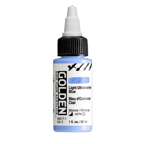 Golden High Flow Acrylic Light Ultramarine Blue 1 oz - merriartist.com