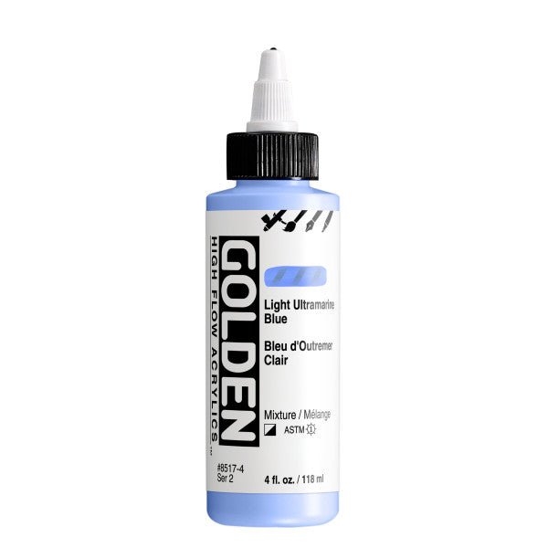 Golden High Flow Acrylic Light Ultramarine Blue 4 oz - merriartist.com