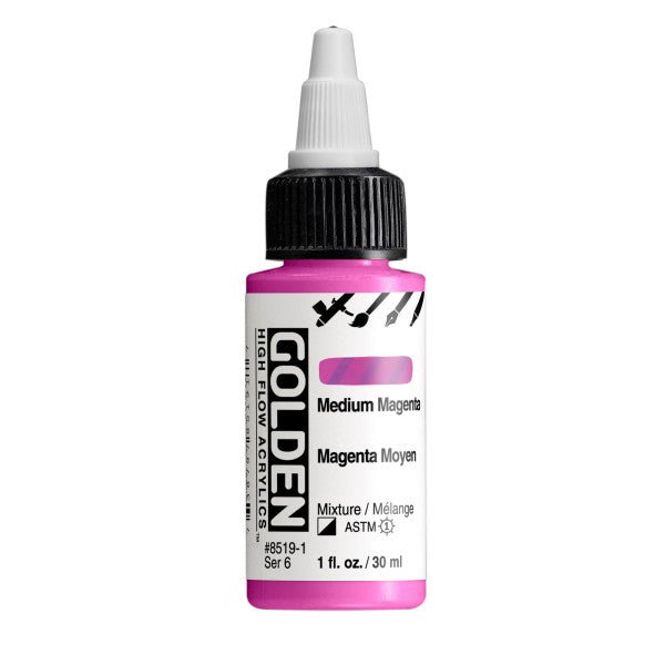 Golden High Flow Acrylic Medium Magenta 1 oz - merriartist.com