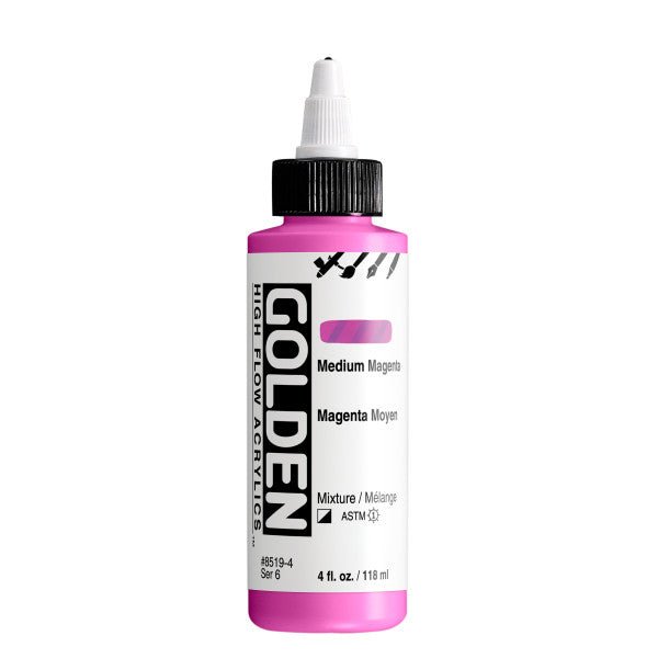 Golden High Flow Acrylic Medium Magenta 4 oz - merriartist.com