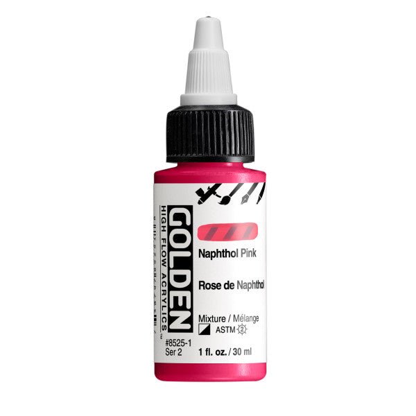 Golden High Flow Acrylic Naphthol Pink 1 oz - merriartist.com