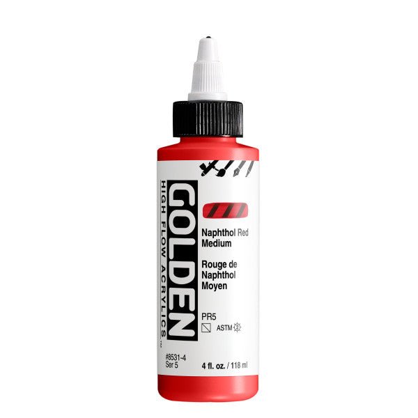 Golden High Flow Acrylic Naphthol Red Medium 4 oz - merriartist.com