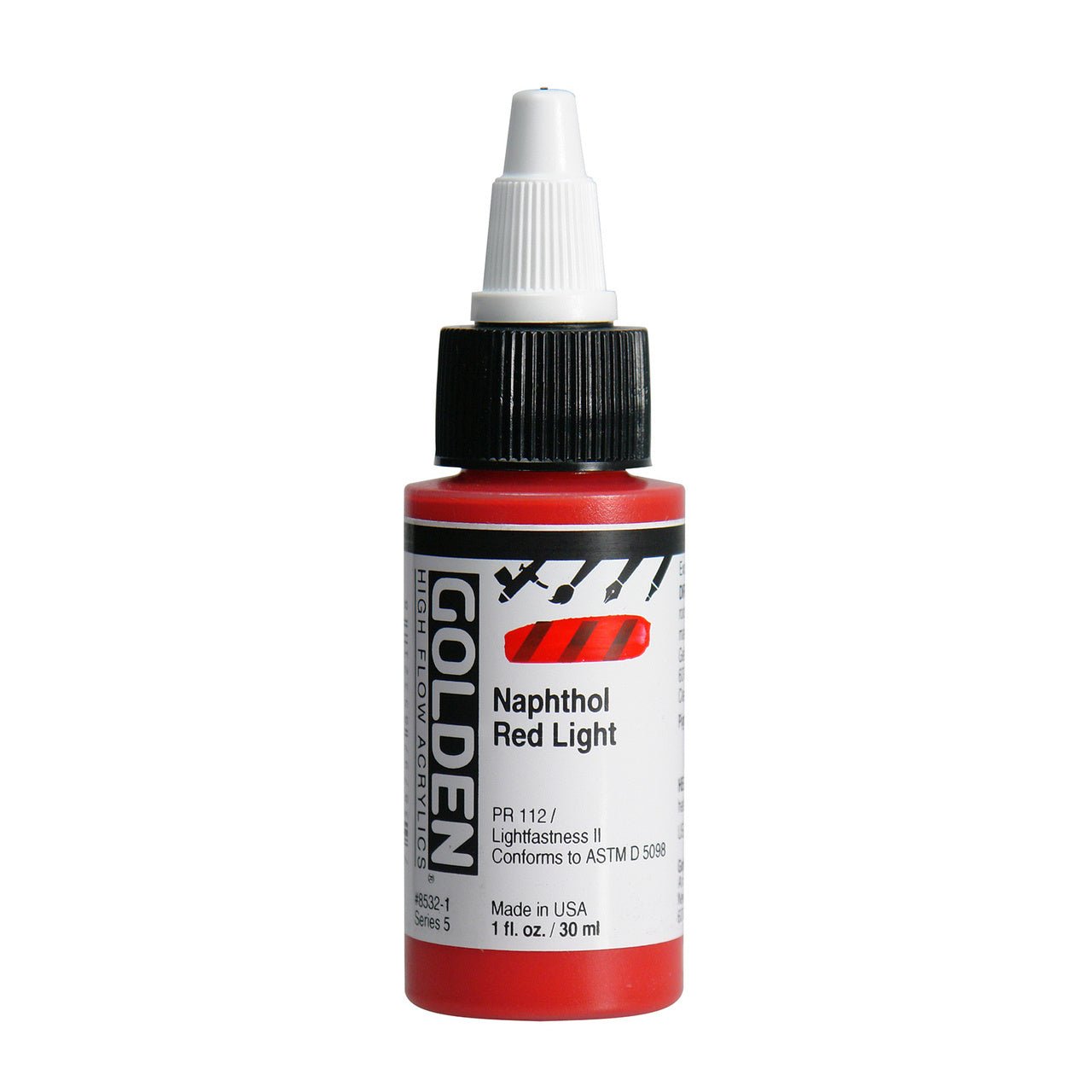 Golden High Flow Acrylic Napthol Red Light 1 oz - merriartist.com