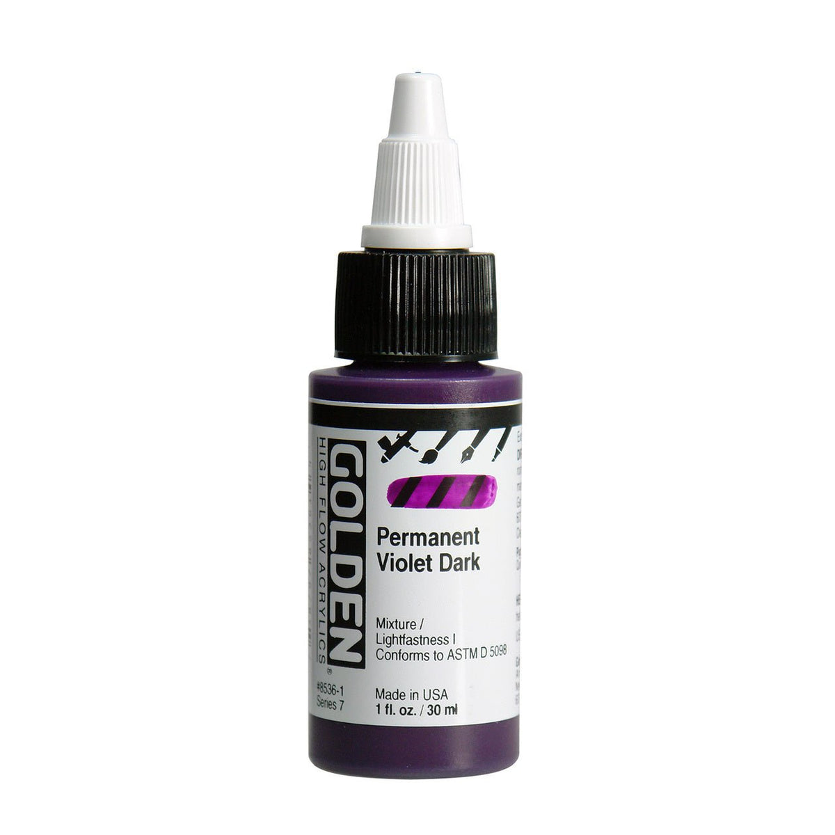 Golden High Flow Acrylic Permanent Violet Dark 1 oz - merriartist.com