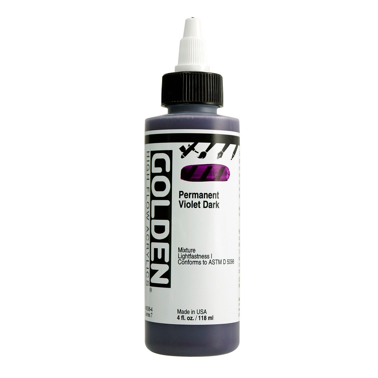 Golden High Flow Acrylic Permanent Violet Dark 4 oz - merriartist.com