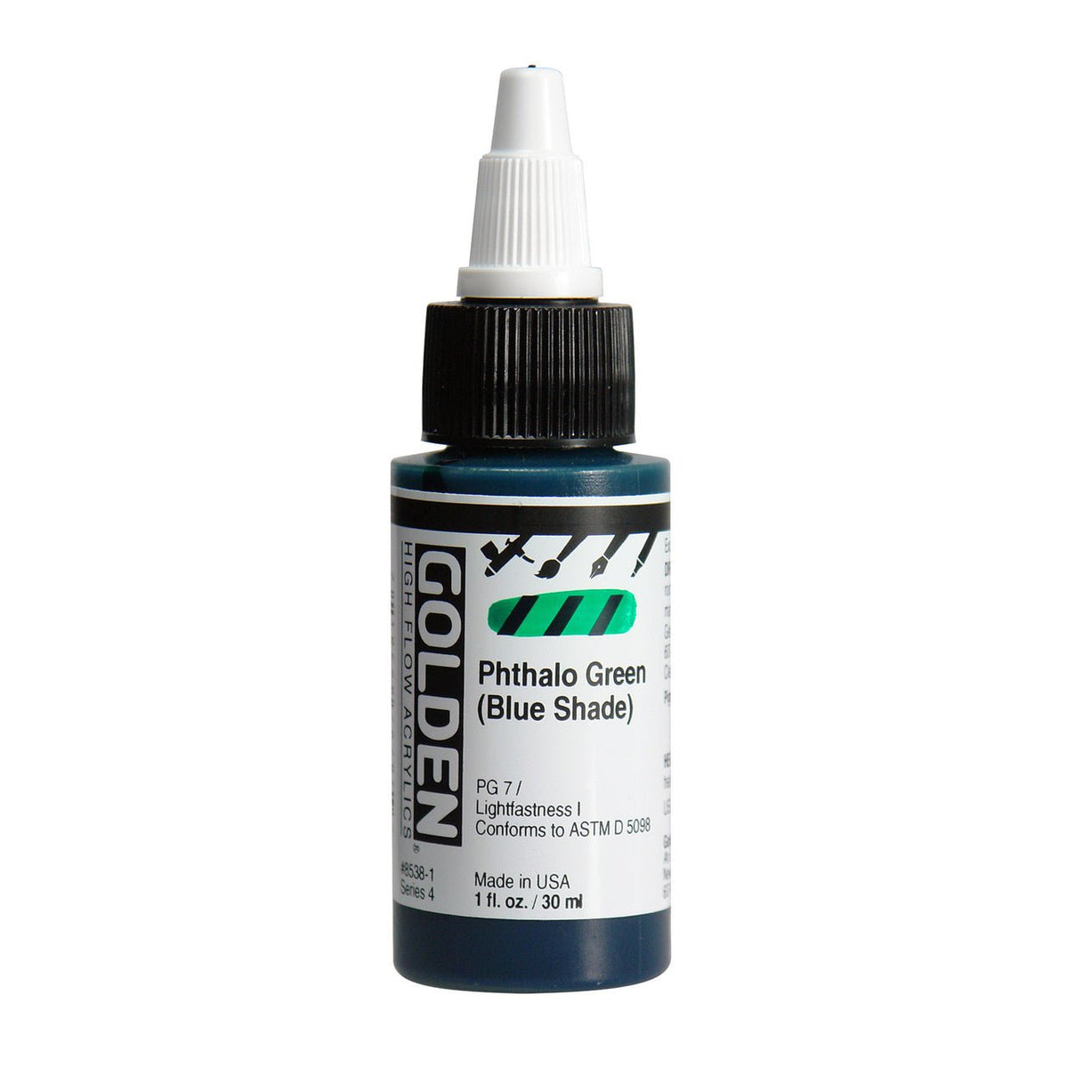 Golden High Flow Acrylic Phthalo Green (Blue Shade) 1 oz - merriartist.com