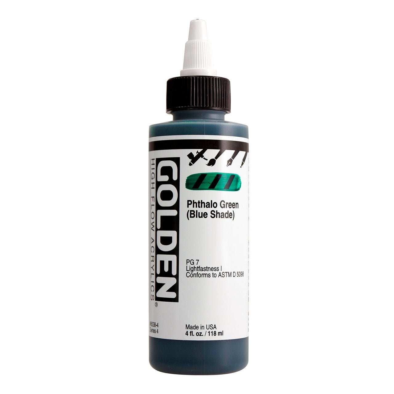 Golden High Flow Acrylic Phthalo Green (Blue Shade) 4 oz - merriartist.com