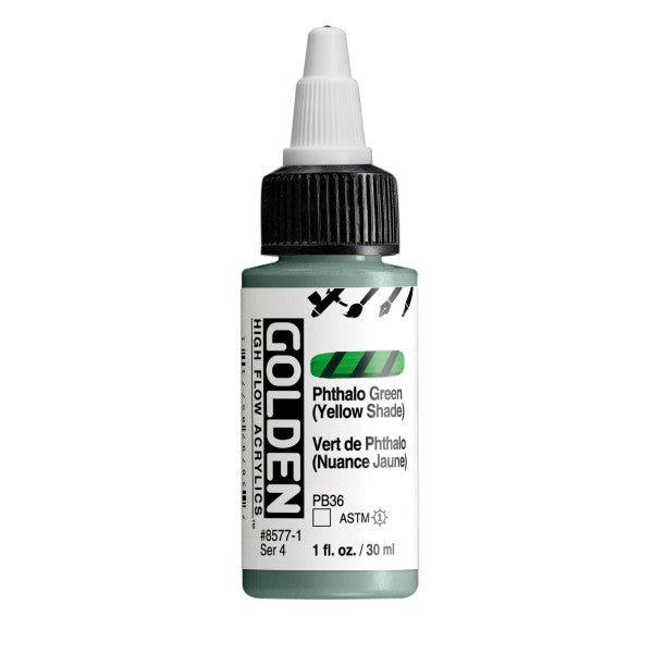 Golden High Flow Acrylic Phthalo Green (Yellow Shade) 1 oz - merriartist.com