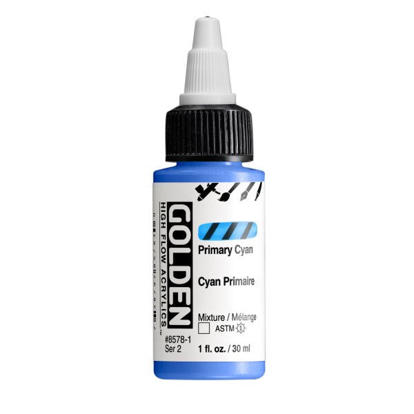Golden High Flow Acrylic Primary Cyan 1 oz - merriartist.com