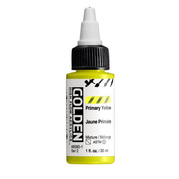 Golden High Flow Acrylic Primary Yellow 1 oz - merriartist.com