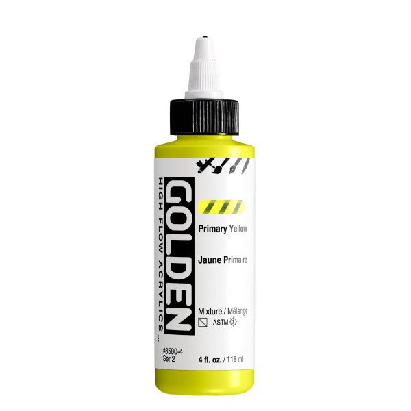 Golden High Flow Acrylic Primary Yellow 4 oz - merriartist.com