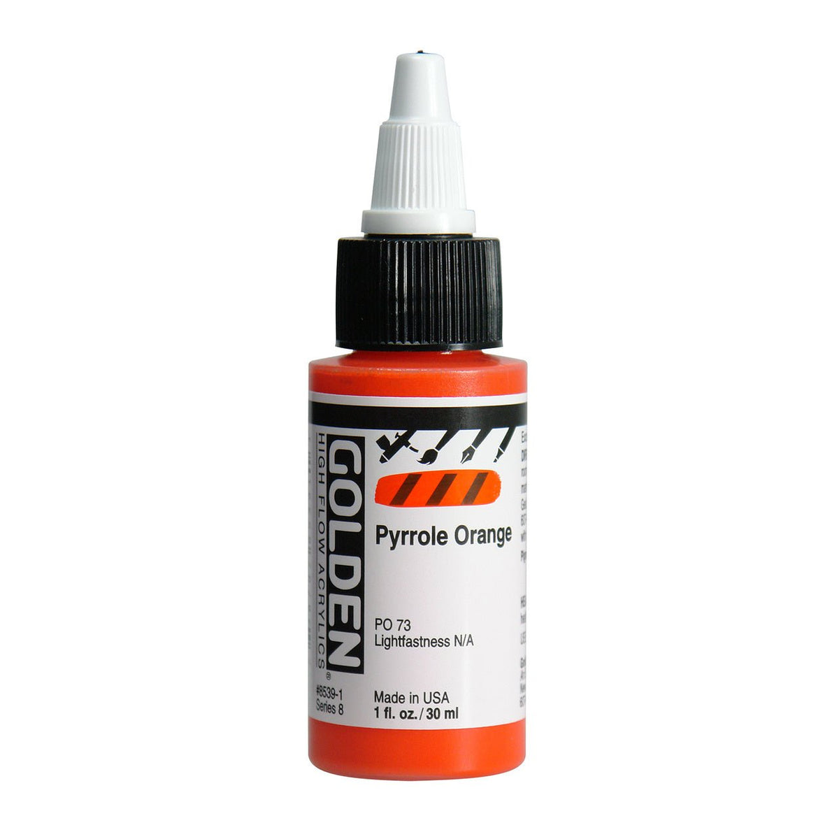 Golden High Flow Acrylic Pyrrole Orange 1 oz - merriartist.com