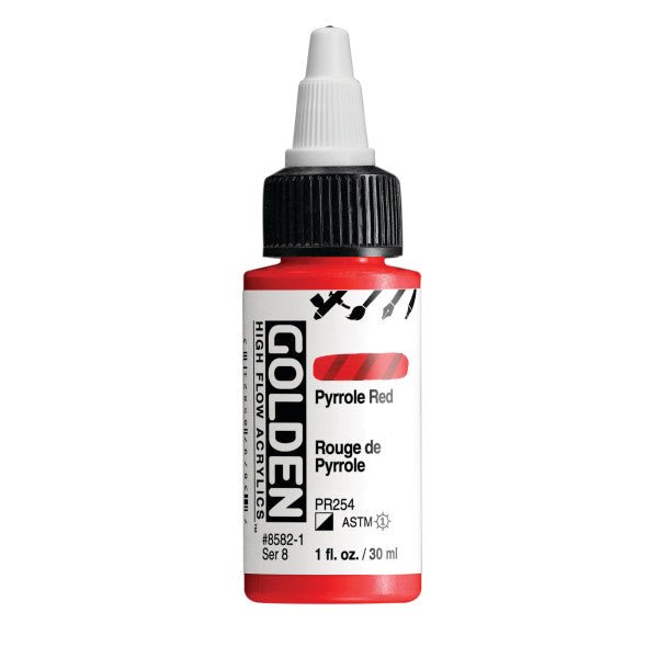 Golden High Flow Acrylic Pyrrole Red 1 oz - merriartist.com
